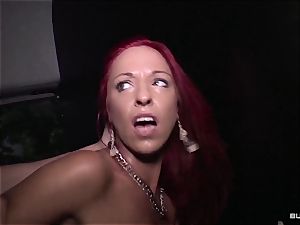 cabooses Bus - crazy German red-haired in mischievous bus poke