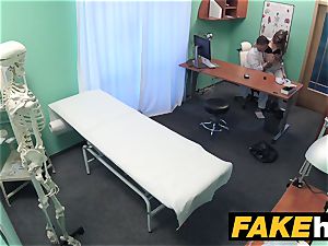 faux clinic stunning reporter gets to the point with oral job